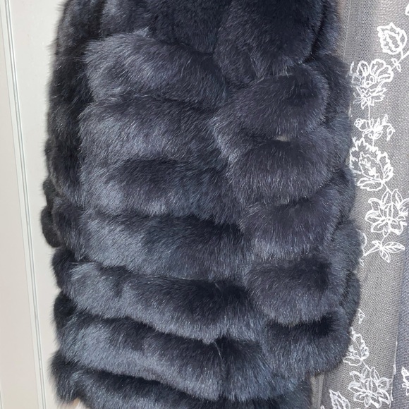 Genuine Fox Fur Jaket Coat Hooded Hood Vest - Picture 5 of 15